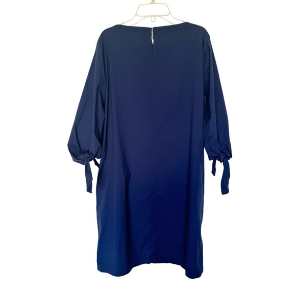 Lafayette 148 Blue Dress Tie Sleeves Modest Church Office - Picture 2 of 9